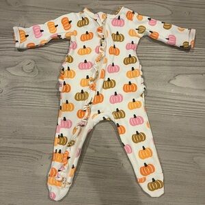 Charming Pumpkin Print Kids Footie